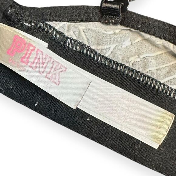 PINK VICTORIA’S SECRET Women’s Black White Logo Print Wear Everywhere Wireless L - Picture 3 of 5